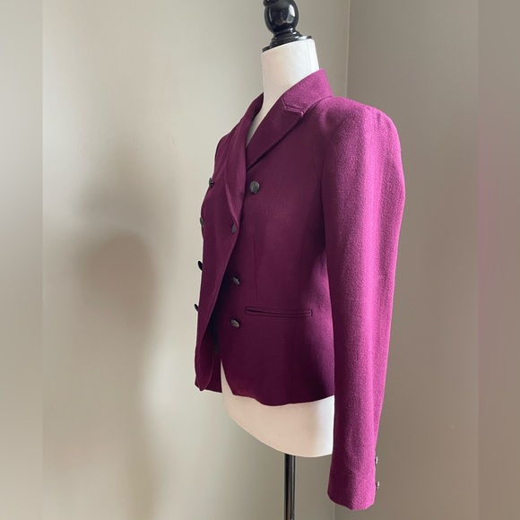 Banana Republic Recycled Wool Military Huckleberry Double Breasted Blazer EUC- S - Picture 6 of 16